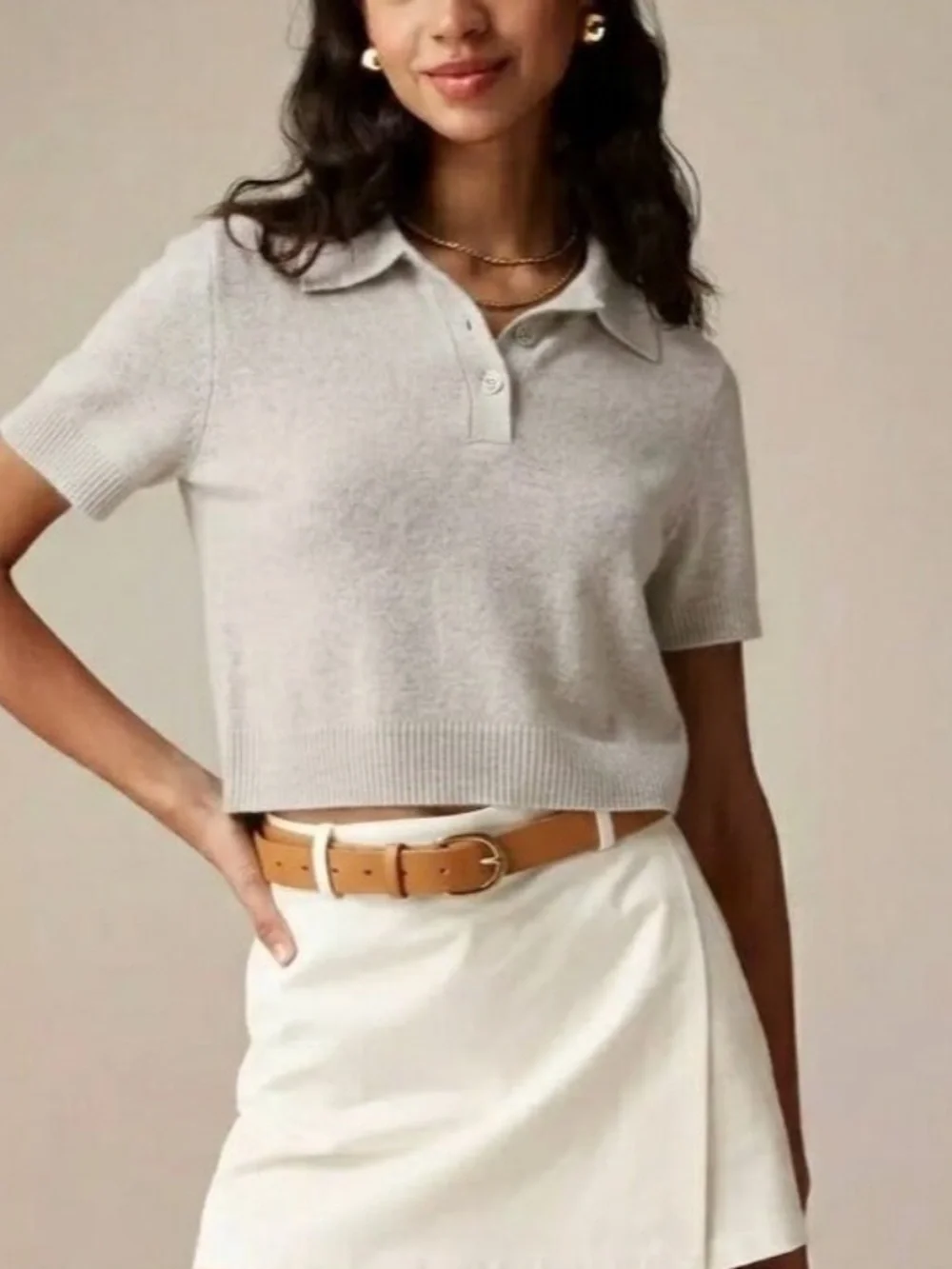 J Crew Cashmere Cropped Sweater Gray Size Small